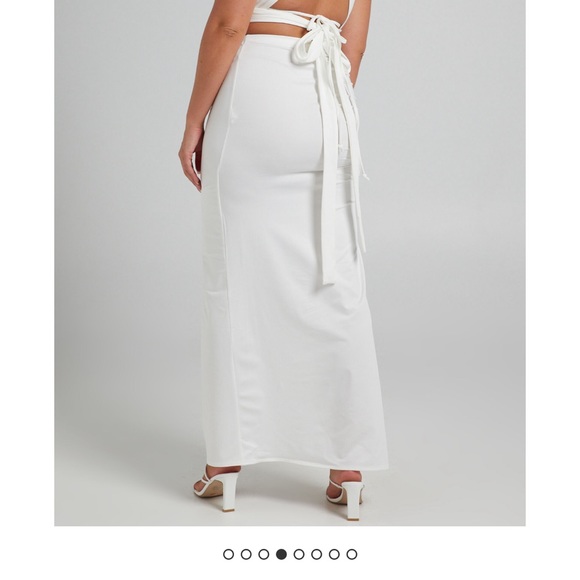 Showpo Vanessa Slinky Two Piece Set- White - Picture 3 of 5